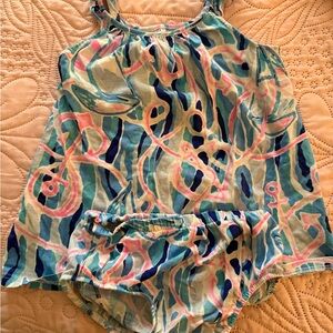 Colorful Sleeveless Top and Shorts Set